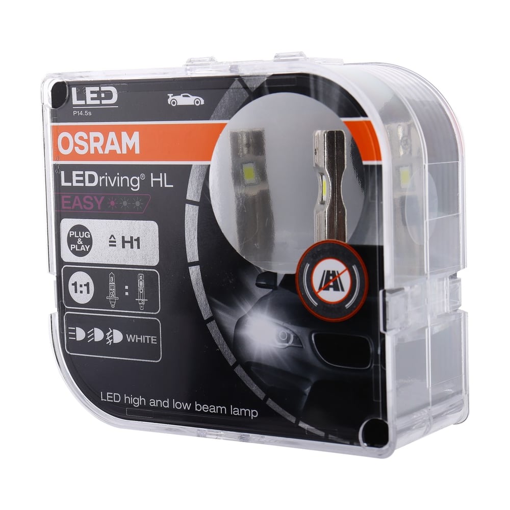 Автолампа Osram H1 P14.5s +120 LED WHITE LEDriving HL EASY 6000K 2шт 12V 64150DWESY-HCB 504504