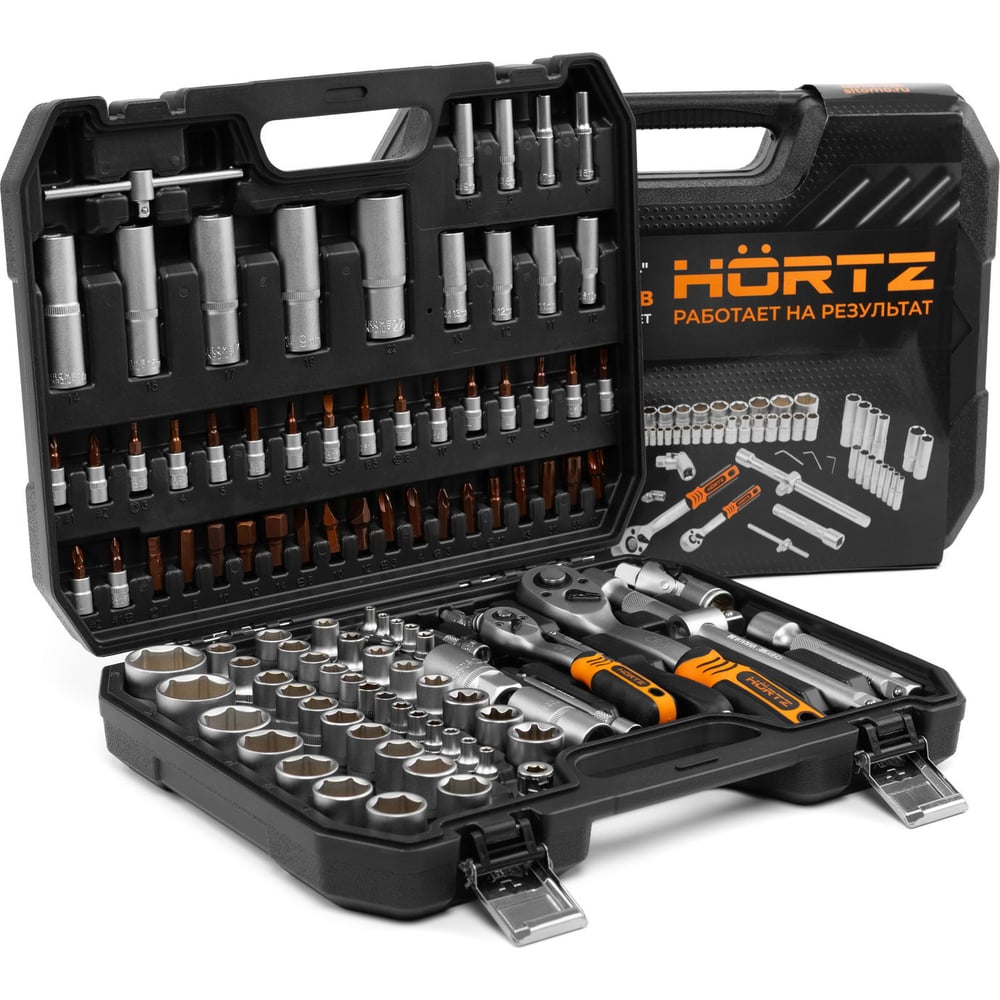 Изображение товара Профессиональный набор инструментов HORTZ 108 предметов с кейсом для автомобиля Изображение товара Профессиональный набор инструментов HORTZ 108 предметов с кейсом для автомобиля