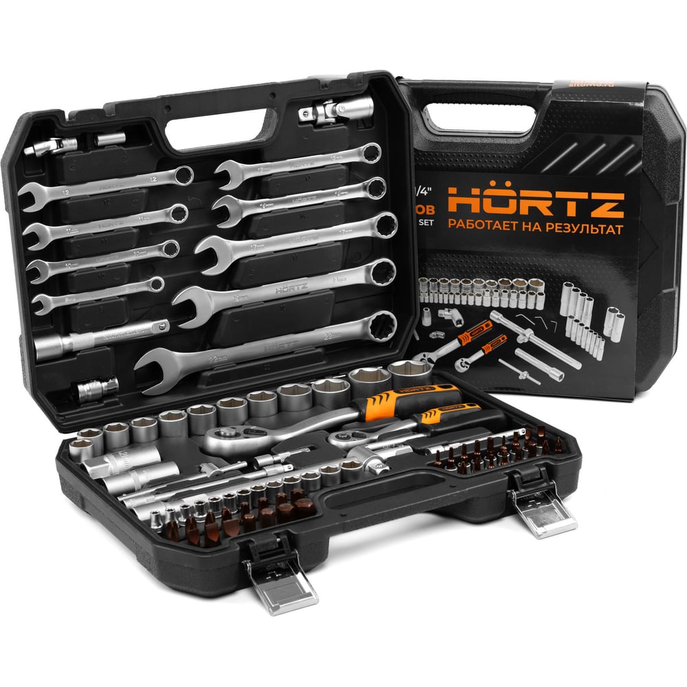 Изображение товара Профессиональный набор инструментов HORTZ 82 предмета с кейсом для автомобиля и ремонта Изображение товара Профессиональный набор инструментов HORTZ 82 предмета с кейсом для автомобиля и ремонта