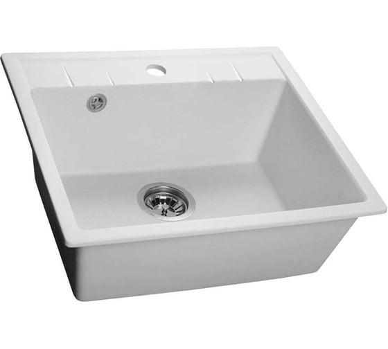 Изображение товара Мойка SANTREK AQUA PRO SQUARE SA-S561 1 чаша 560х500 мм (иней-321) (+ сифон) 315485