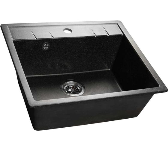 Изображение товара Мойка SANTREK AQUA PRO SQUARE SA-S561 1 чаша 560х500 мм (черный-308) (+сифон) 315488