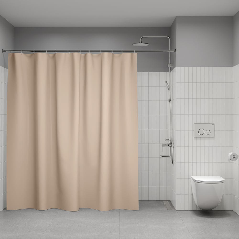 Штора для ванной IDDIS 200x240 см, полиэтилен (PE), бежевый, ID P01PE24i11