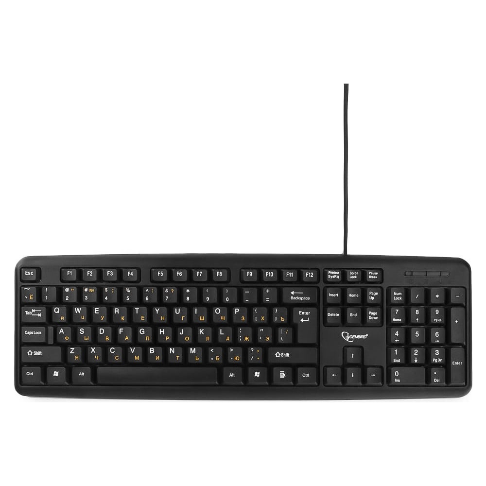 Изображение товара Проводная клавиатура Gembird KB-8320UXL-БЛ с USB, 104 клавиши, черная Изображение товара Проводная клавиатура Gembird KB-8320UXL-БЛ с USB, 104 клавиши, черная