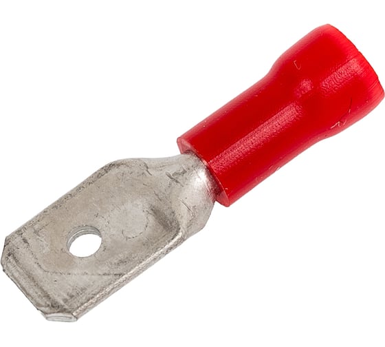 Изображение товара Плоский изолированный наконечник с манжетой папа KLR RFE-1638 6,35x0,8 Красный НУ=100шт 6701638