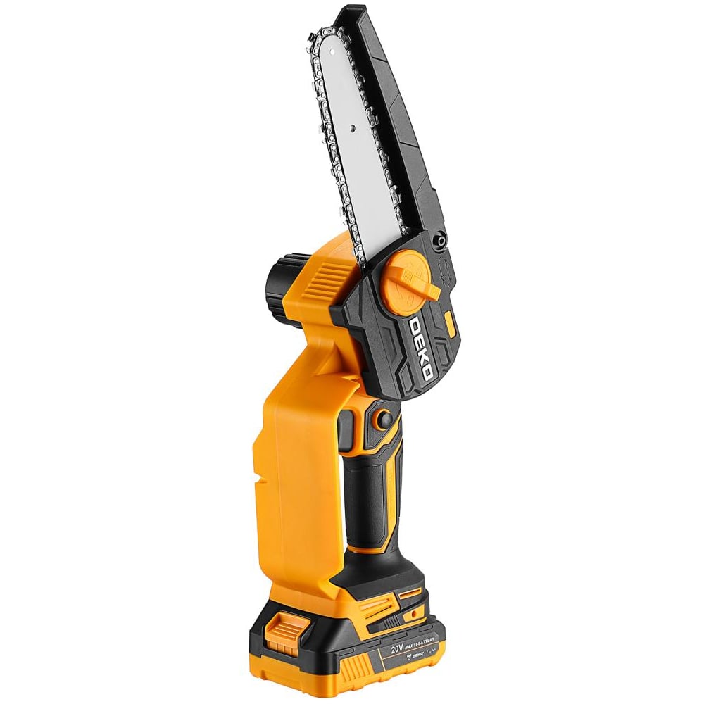 Пила цепная аккумуляторная DEKO DKCHS 20-6 PRO, 4 и 6, 20В, 2x2.2Ач, 2 шины и 2 цепи 083-2011