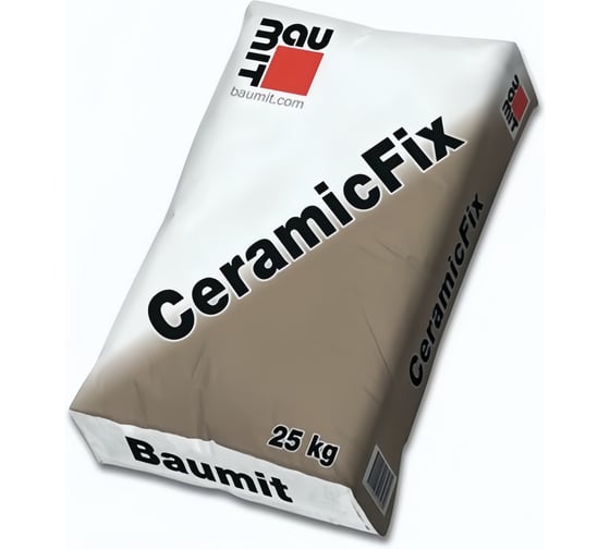 Изображение товара Плиточный клей на основе цементного вяжущего, Baumit CeramicFix 25 кг 25 кг (1008)