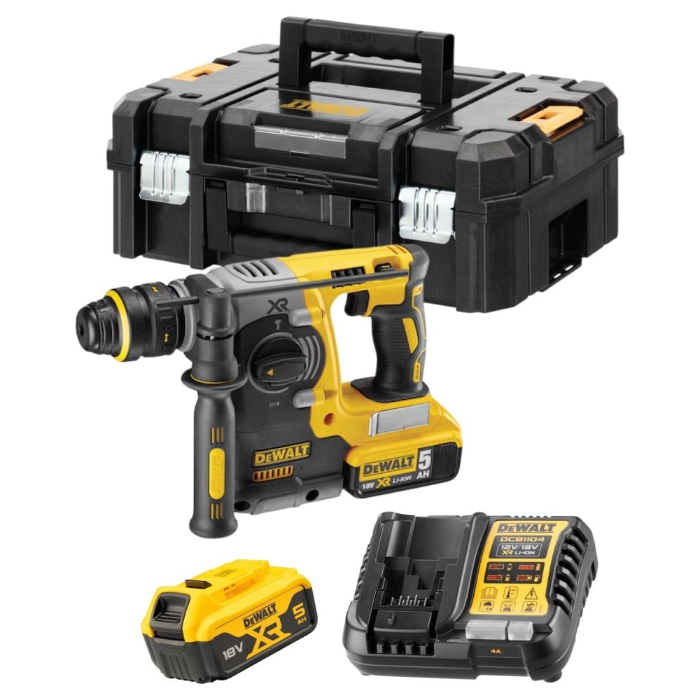 Изображение товара Аккумуляторный перфоратор DEWALT DCH274P2T, 18 В, 2.1 Дж, 4600 уд/мин, с 2 АКБ 5 Ач и ЗУ, в кейсе () DCH274P2T-QW Изображение товара Аккумуляторный перфоратор DEWALT DCH274P2T, 18 В, 2.1 Дж, 4600 уд/мин, с 2 АКБ 5 Ач и ЗУ, в кейсе () DCH274P2T-QW