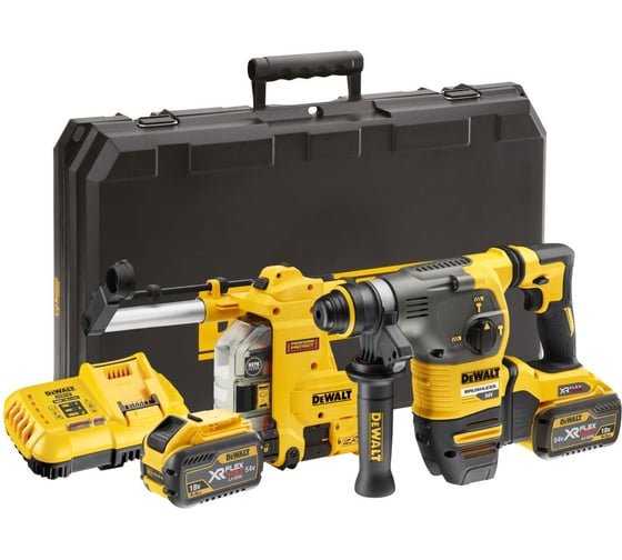 Изображение товара Аккумуляторный перфоратор DEWALT DCH335X2, 54 В, 3.5 Дж, 4480 уд/мин, с 2 АКБ 3 Ач и ЗУ, в кейсе () DCH335X2-QW