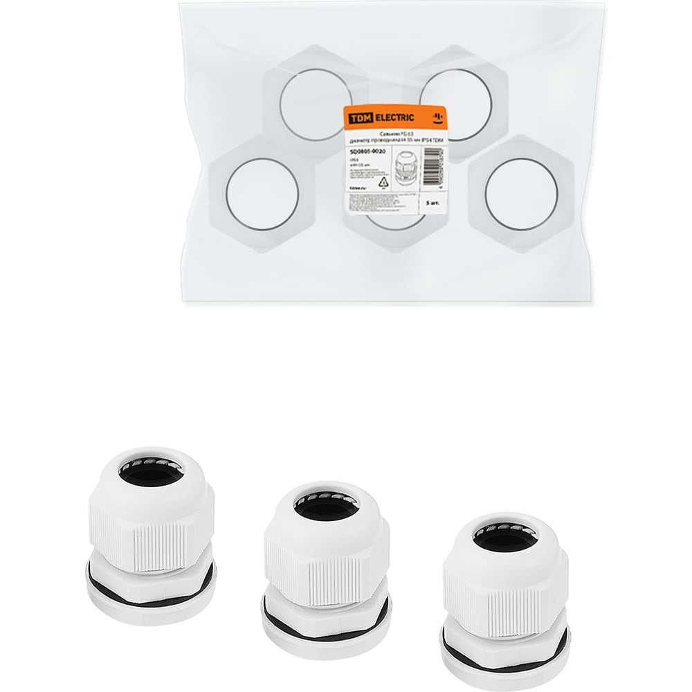 Изображение товара Сальник TDM ELECTRIC PG 63 диаметр проводника 44-55мм, IP54 SQ0805-0020
