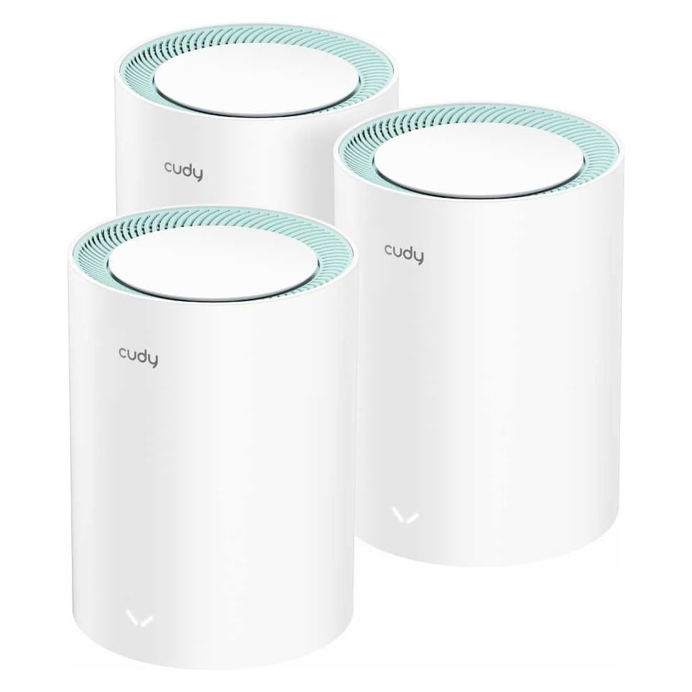 Изображение товара Гигабитная Mesh-система Cudy M1300(3-Pack) 2.0 Wi-Fi AC1200, 2,4/5 ГГц, до 1167 Мбит/с, 2x1 Гбит/с, Mesh, MU-MIMO, белый (модулей - 3 шт) 10000151163