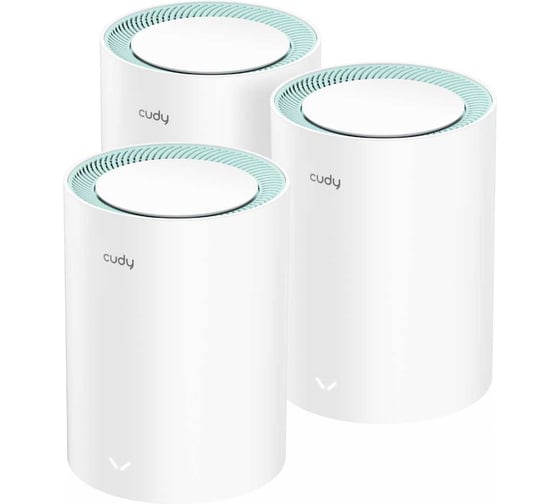 Изображение товара Гигабитная Mesh-система Cudy M1300(3-Pack) 2.0 Wi-Fi AC1200, 2,4/5 ГГц, до 1167 Мбит/с, 2x1 Гбит/с, Mesh, MU-MIMO, белый (модулей - 3 шт) 10000151163