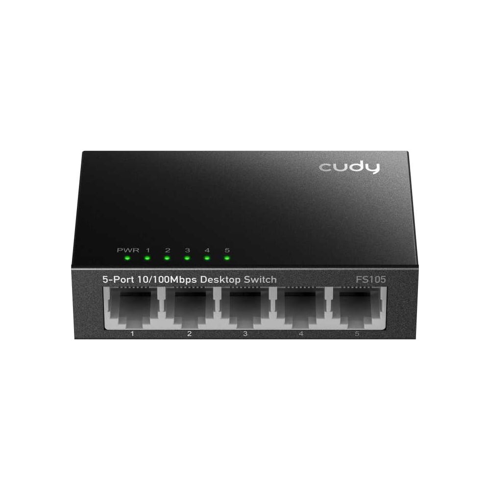 Изображение товара Коммутатор Cudy FS105 в металлическом корпусе с 5 портами 10/100 Мбит/с 10000148976 Изображение товара Коммутатор Cudy FS105 в металлическом корпусе с 5 портами 10/100 Мбит/с 10000148976