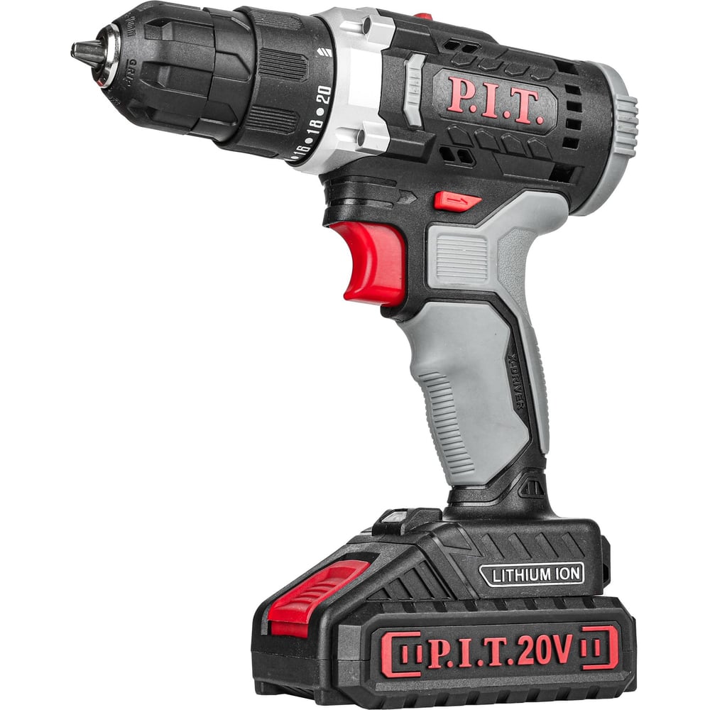 Изображение товара Аккумуляторная дрель P.I.T. PSR18-D5 20В, 2 скорости, кейс, 2 аккумулятора