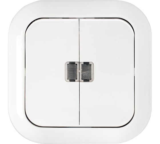 Изображение товара Выключатель Bylectrica 2-клавишная, скрытая установка 10А подсветой, серия ГАРМОНИЯ, белый, С510-233