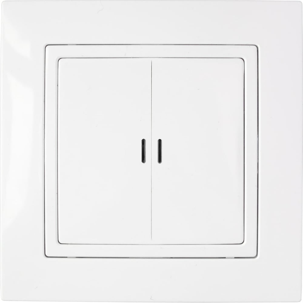 Изображение товара Выключатель Bylectrica 2-клавишная с подсветкой белый С510-867