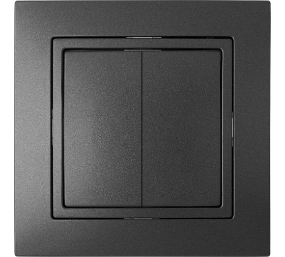 Изображение товара Выключатель Bylectrica 2-клавишная, скрытая установка 10А, серия УЮТ, С510-861 графит