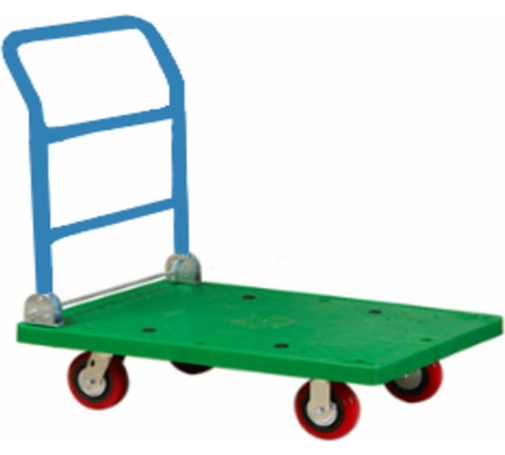 Изображение товара Пластиковая платформенная тележка с ручкой 450x750 МосТележка ТПР-7545