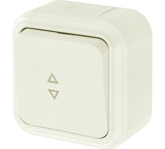 Изображение товара Выключатель Bylectrica 1-клавишный, открытая установка, 6А, проходной, IP54, серия ПРАЛЕСКА АКВА, А610-868 бежевый