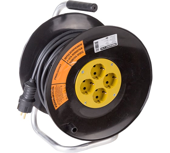 Изображение товара Силовой удлинитель на катушке PROconnect 4 розетки с заземлением 40 м ПВС 3х2,5 PROFESSIONAL 11-7614