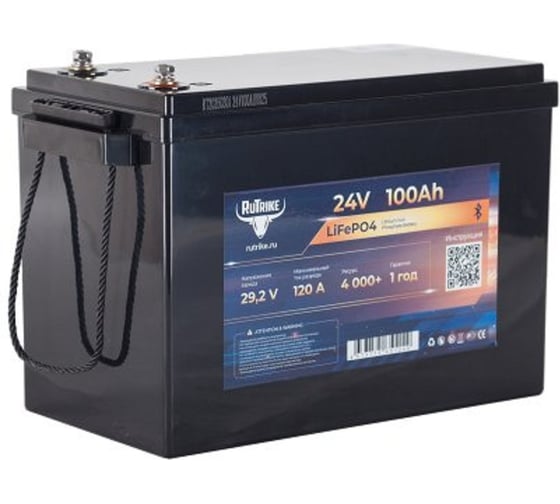 Изображение товара Аккумуляторная батарея литиевая Rutrike LiFePO4 (24V/100Ah/120A BT) 026501