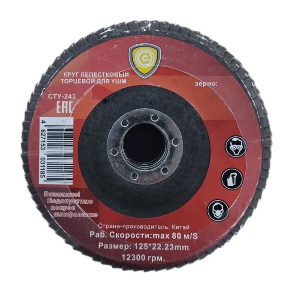 Круг лепестковый торцевой эконом Strong СТУ-243 125/100 (5шт) СТУ-243125100