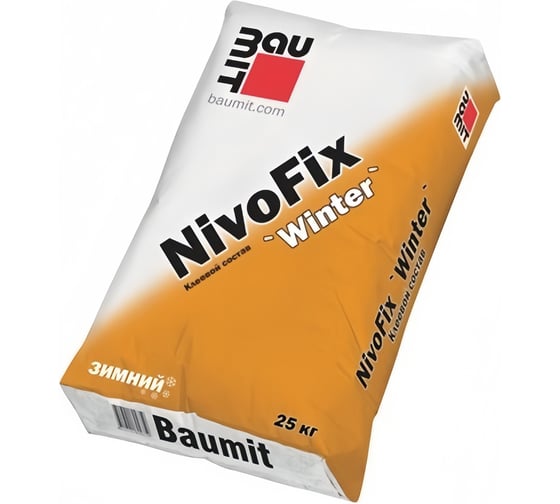 Изображение товара Клеевой состав Baumit NivoFix Winter зимний для приклеивания плит утеплителя, 25 кг NivoFix Winter, 25 кг (1003)