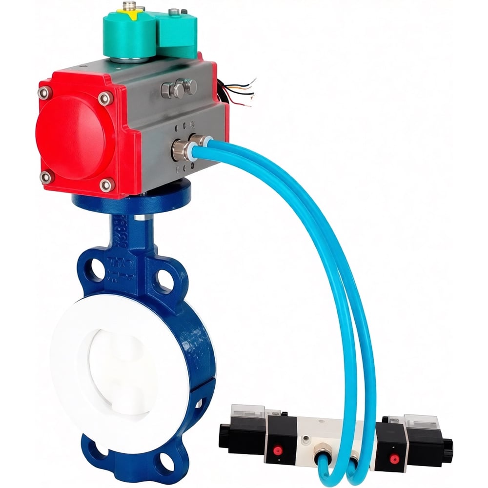 Затвор дисковый поворотный DN.ru WCB-WCB-PTFE-PTFE-Fb-H Ду50 Ру16 с пн.прив SA-083, пн.расп PND1-S2EM-52-2-T08-220VAC и МППП-200 D050-92091