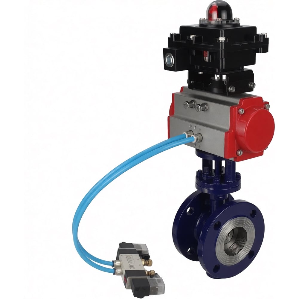 Затвор дисковый DN.ru с тройным эксцентриситетом WCB-304-M-F-ISO Ду50 Ру25, пн.привод SA-130, пн.распред PND1-S2EM-52-2-T08-220VAC, БКВ LSB-410-02ExM12-250 D050-94702