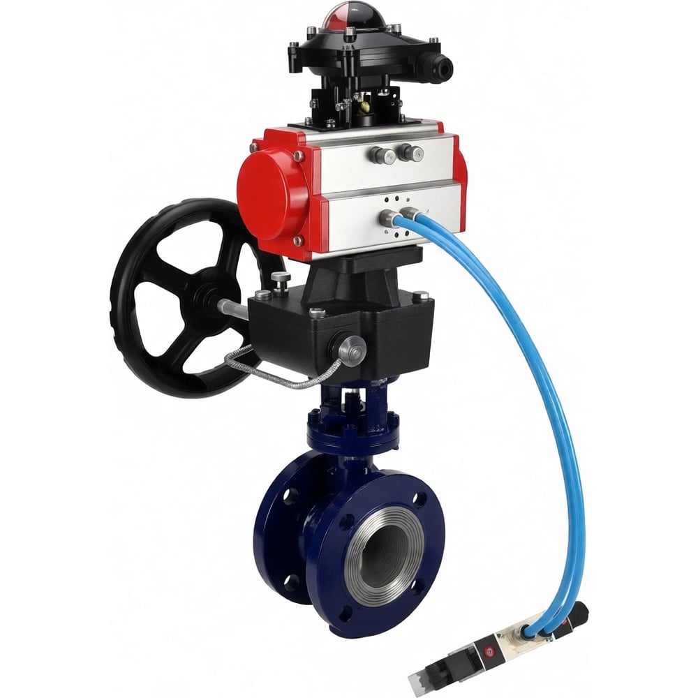 Затвор дисковый DN.ru с тройным эксцентриситетом  WCB-304-M-F-ISO Ду150 Ру25, с пн.прив DA-160, пн.расп PND1-S2EM-52-2-T08-220VAC, БКВ LSB-210-02NM12-220/24, р.дубл. HDM-4 D050-94659