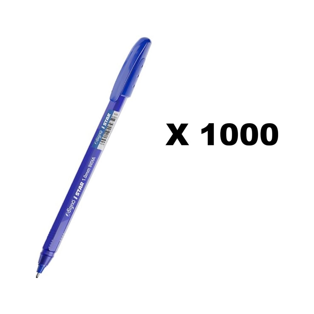 Изображение товара Шариковые ручки Digno iStar 0,7 мм с синим чернилом, набор 1000 шт. Изображение товара Шариковые ручки Digno iStar 0,7 мм с синим чернилом, набор 1000 шт.