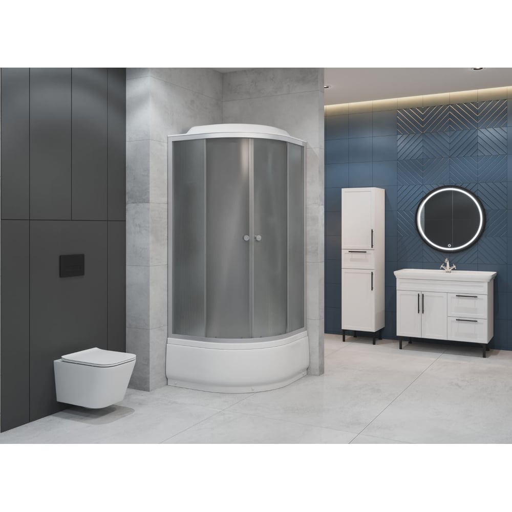 Изображение товара Душевая кабина EvaGold F902BS 90x90 с полукруглой формой и крышей Изображение товара Душевая кабина EvaGold F902BS 90x90 с полукруглой формой и крышей