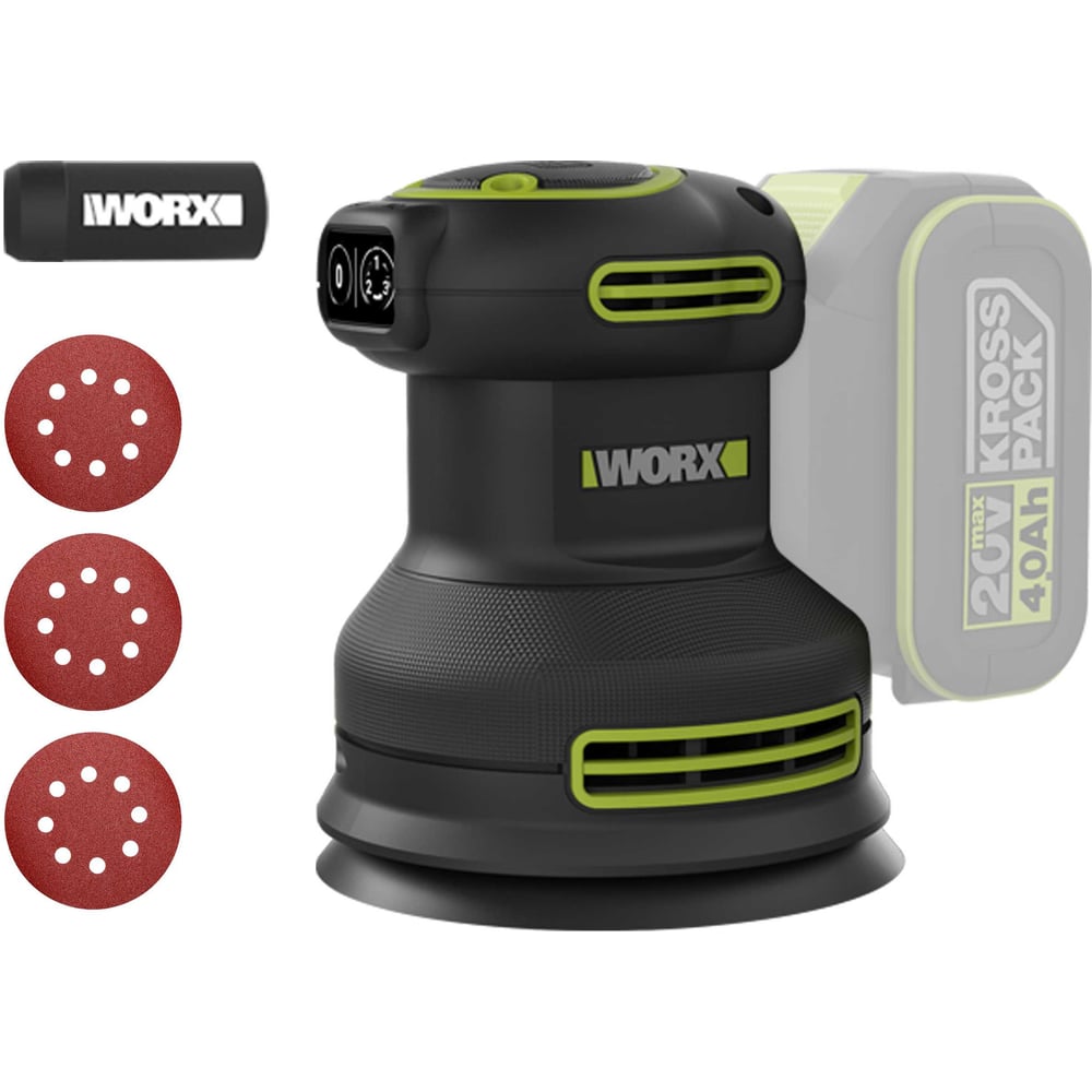 Аккумуляторная орбитальная шлифовальная машина WORX Professional WU657.9
