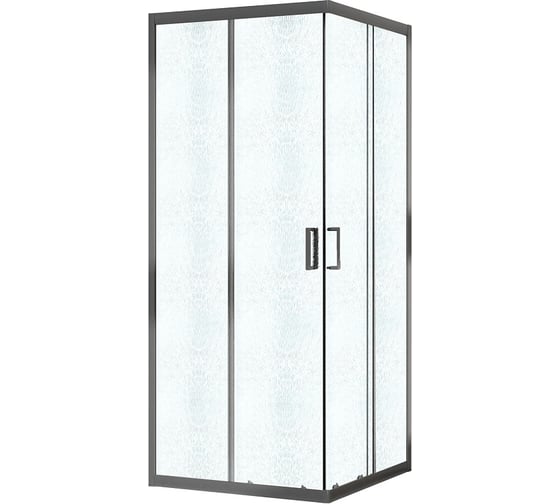 Изображение товара Душевое ограждение Azario Париж SQP-100×100×195 см, стекло шиншила 5 мм, профиль матовый графит AZ-R06-100-MGR-CHC 00104827