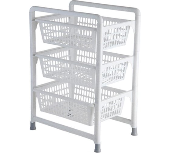 Изображение товара Контейнер для овощей Полимербыт 3 секции, с выдвижными лотками, лоток 9 л 63210621 431260000