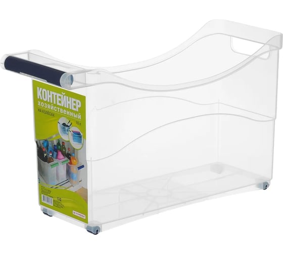 Изображение товара Универсальный хозяйственный контейнер Полимербыт на колесах, 10 л 63200823 438230000