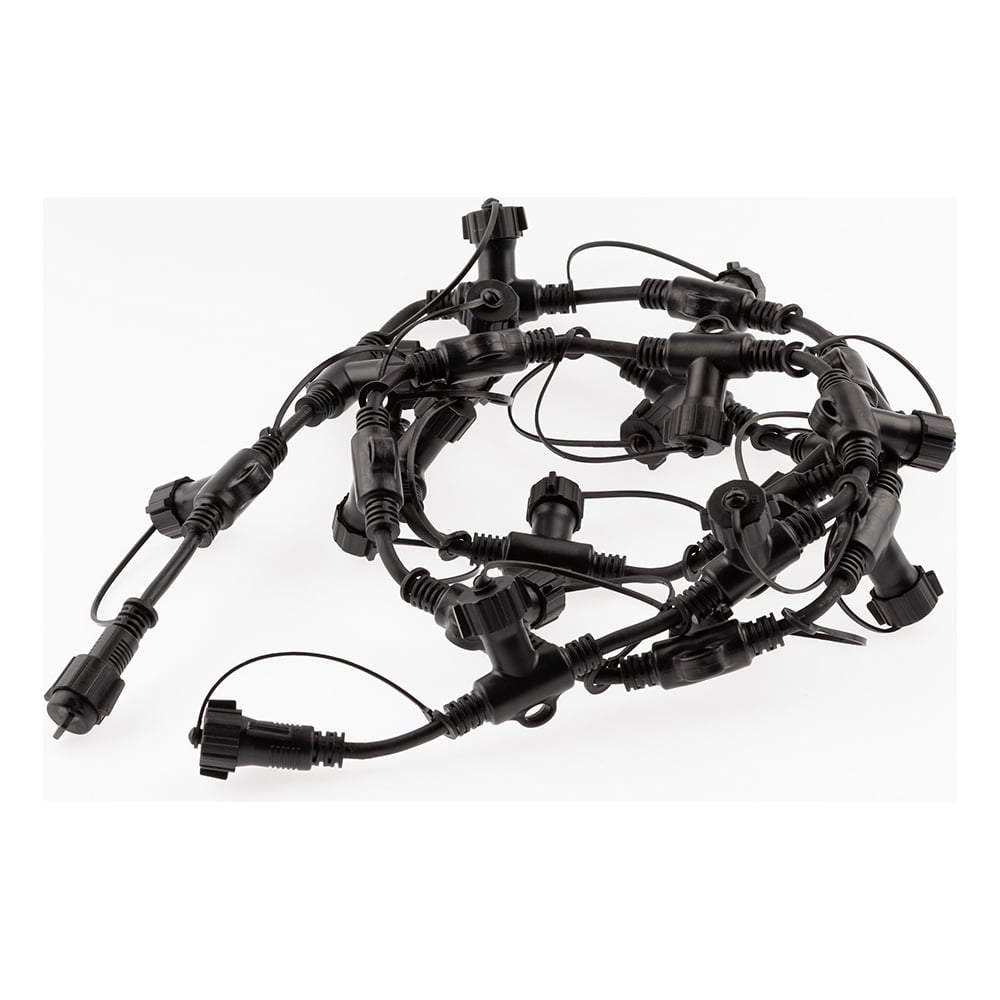 Изображение товара Разветвитель для гирлянд ЭРА IP65 2м 20 гнезд черный каучук для наружного использования