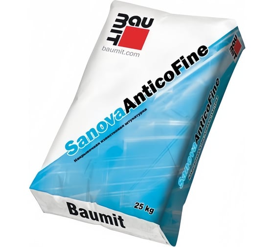 Изображение товара Накрывочная известковая штукатурка BAUMIT Baumit Sanova AnticoFine для реставрации, 25 кг Sanova AnticoFine, 25 кг (1308)