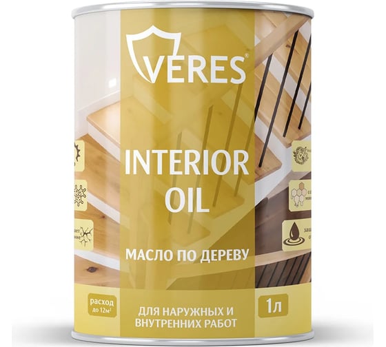 Изображение товара Масло для дерева Veres Interior Oil, 2,5 л, белое 280559