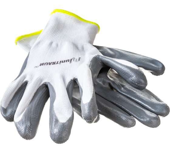 Изображение товара Универсальные перчатки UNITRAUM с полиуретановым покрытием, серо/белые, р-8 UN-N001-8
