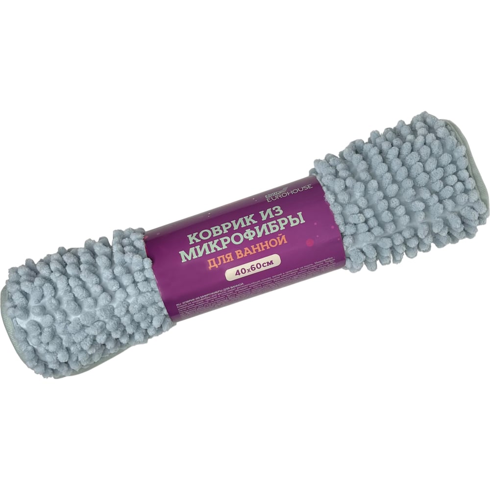 Изображение товара Коврик для ванной EUROHOUSE 40х60 см из микрофибры противоскользящий