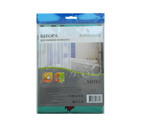 Изображение товара Штора для ванной комнаты EUROHOUSE 180х180 см 12173