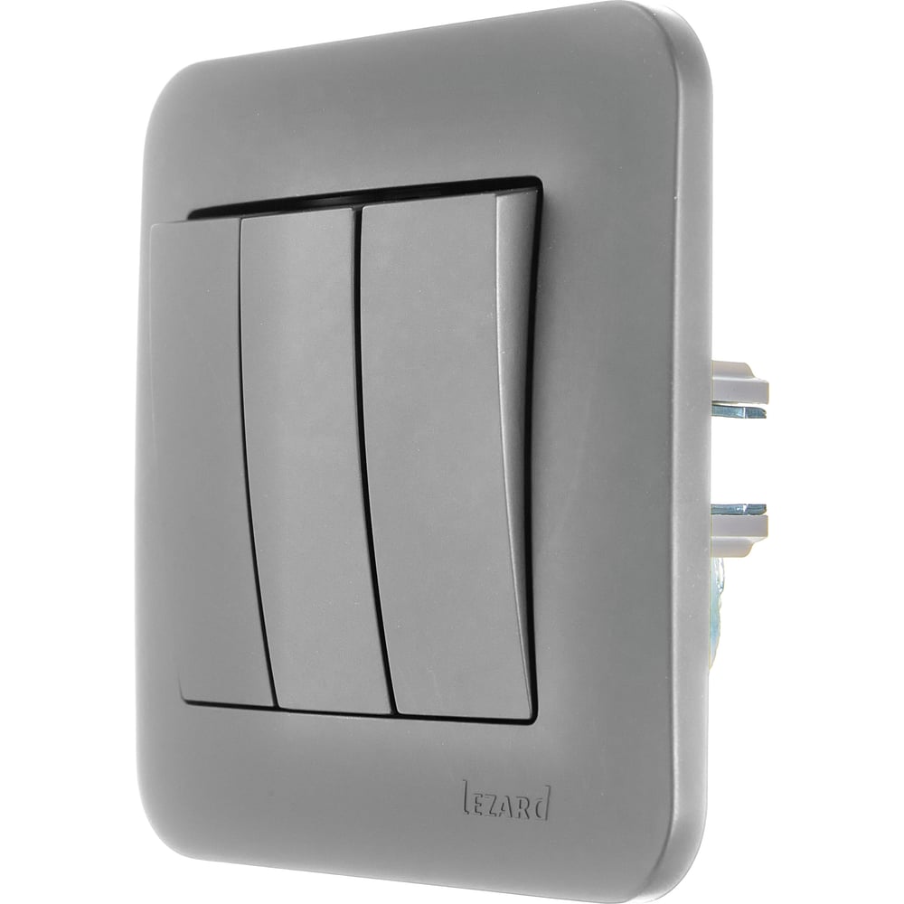 Изображение товара Выключатель тройной Lezard ASTI платина 7081-3535-109