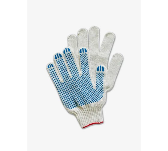 Изображение товара Рабочие перчатки ВОЛГА ПОЛИМЕР ХБ+ПВХ, 10 класс, 4 нити, 10 пар Т1740