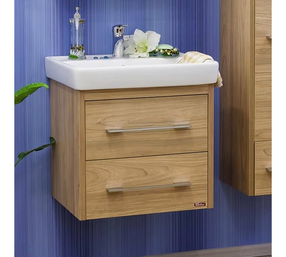 Изображение товара Подвесная тумба Sanflor Ларго 60. 2 швейцарский вяз, под раковину Фостер 60 С0002117