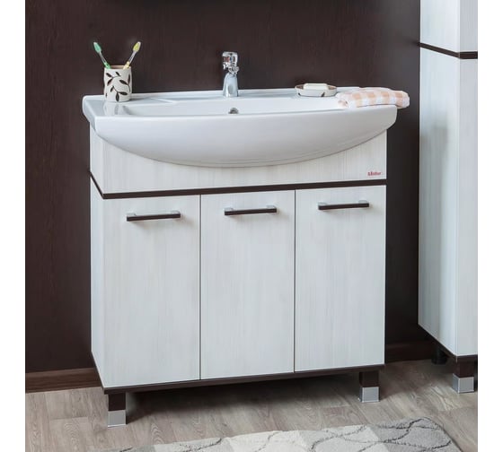 Изображение товара Тумба Sanflor Толедо 85 венге/северное дерево светлое, под раковину Элеганс 85 Н0000001279