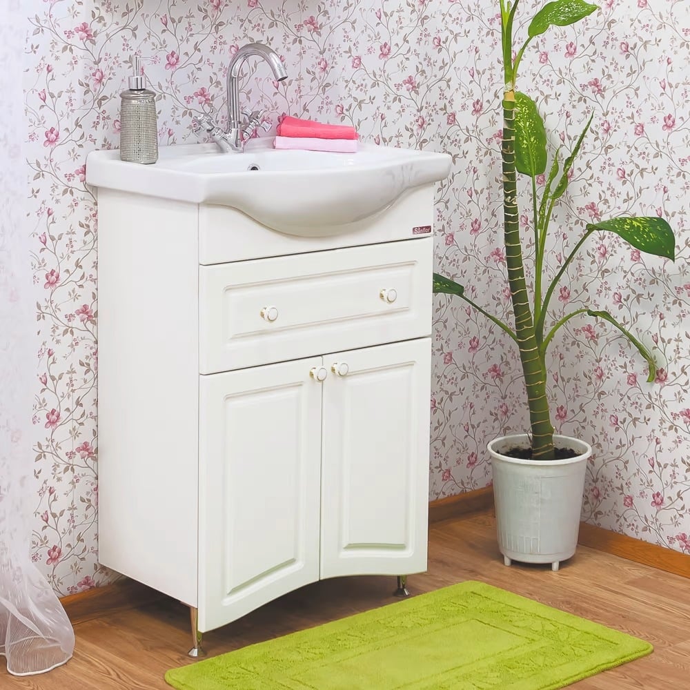 Изображение товара Тумба под раковину Санфлор Софи 60 NEW с ящиком и двумя створками белая