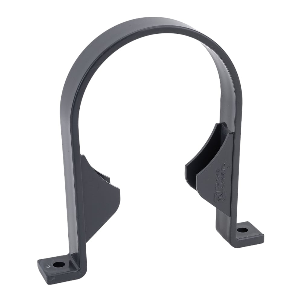 Изображение товара Хомут трубы Технониколь из ПВХ серый 125/82, фиксатор для водосточной системы