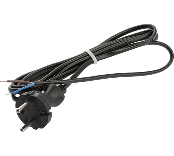 Изображение товара Шнур для бра ЭРА UX-ШВВП-2x0,75-1,8m-B 1,8м ШВВП 2x0,75мм2 черный Б0051342