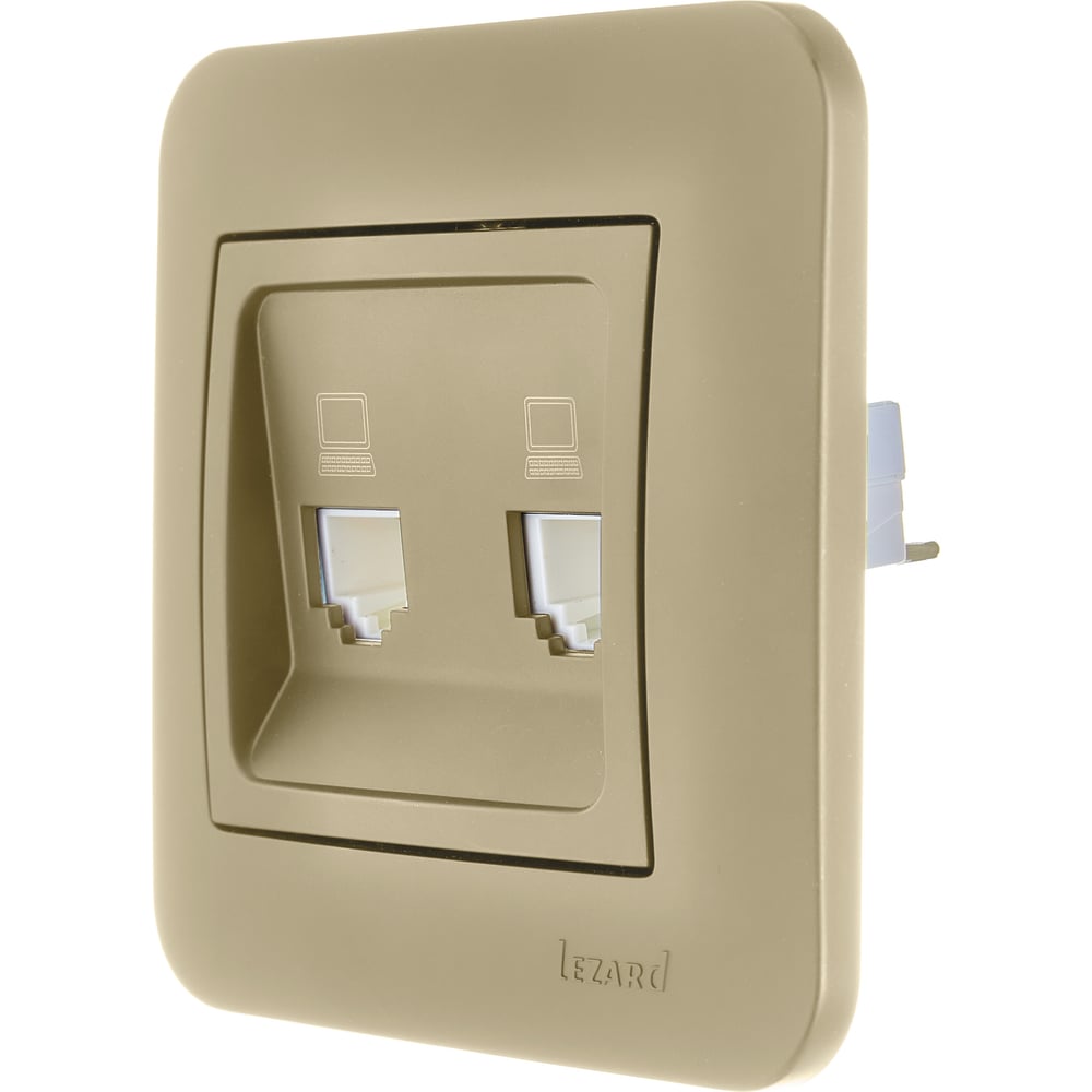 Изображение товара Розетка компьютерная Lezard ASTI двойная золото 7081-3636-141