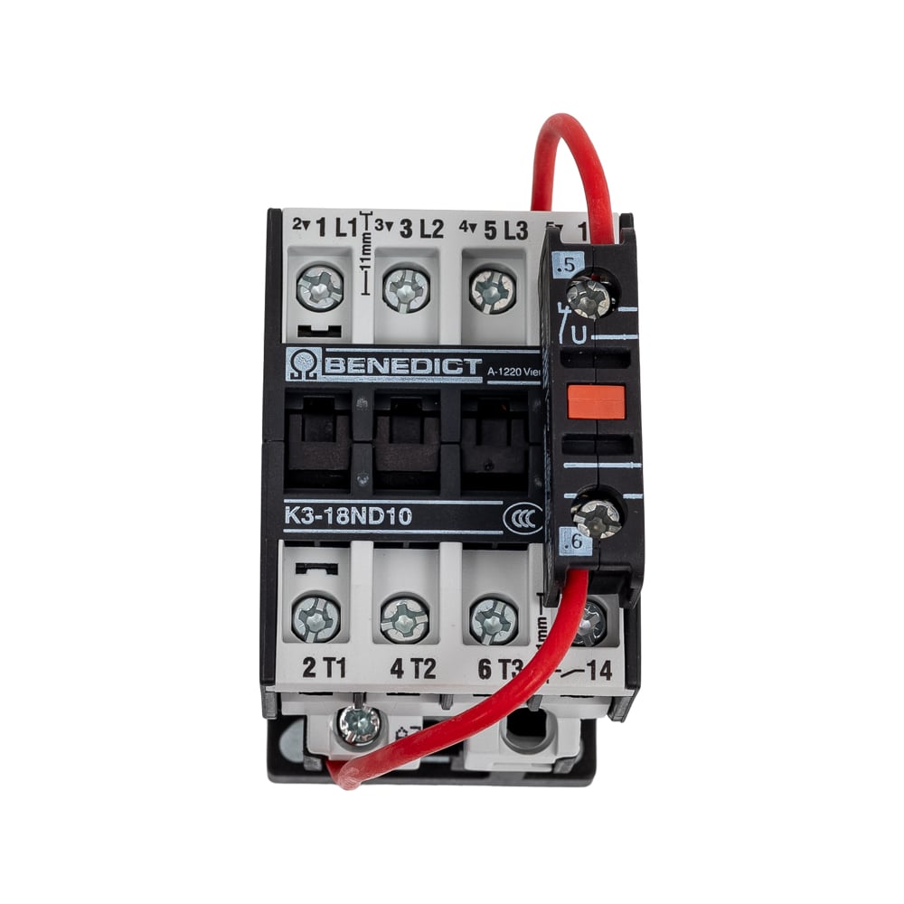 Изображение товара Трехполюсный контактор Benedict K3-18ND10 24 В 18А мощный монтаж DIN